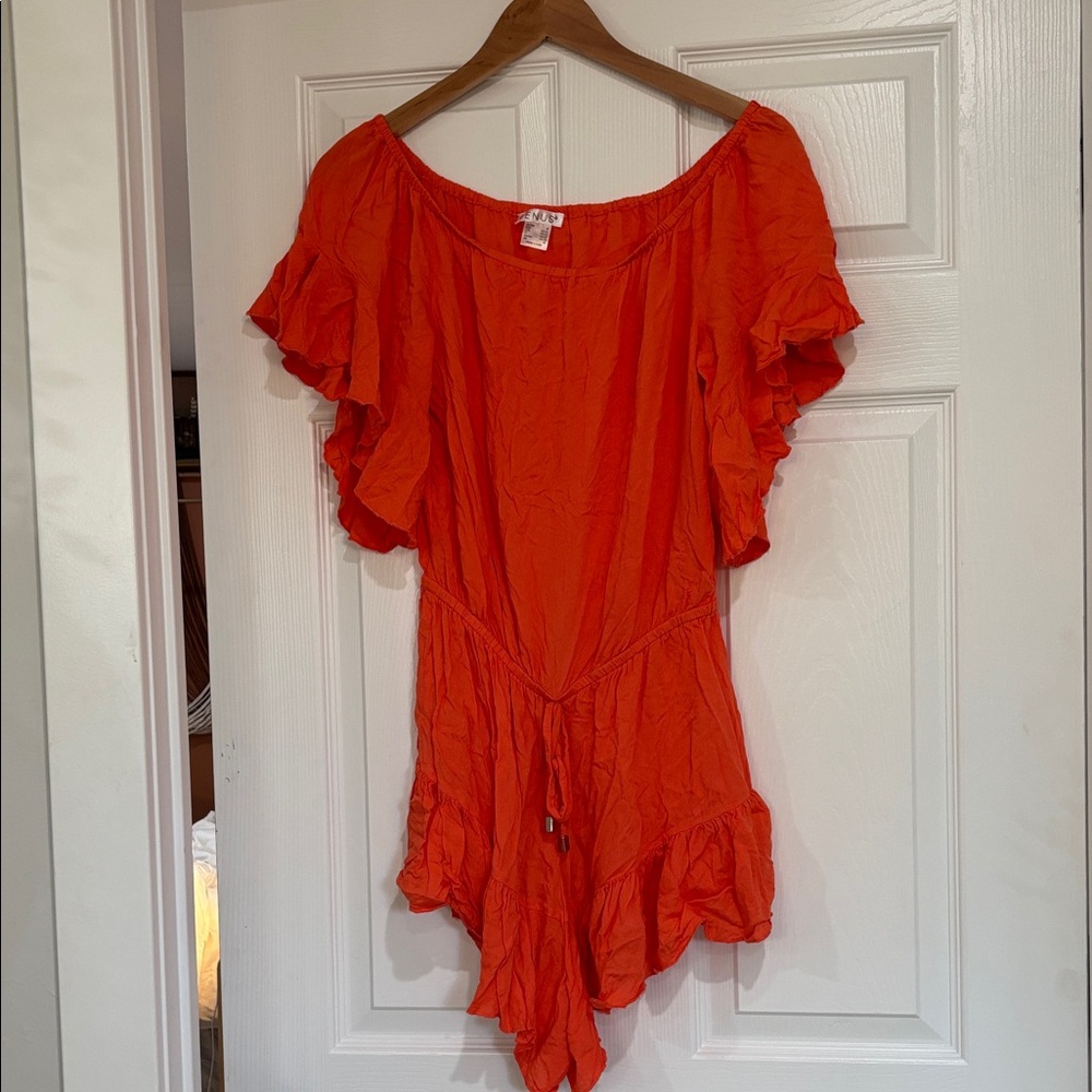 VENUS Bold Orange Swim Romper
